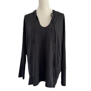 Fabletics Athena Hooded Pullover Womens Small Gray Lightweight Kangaroo Pocket